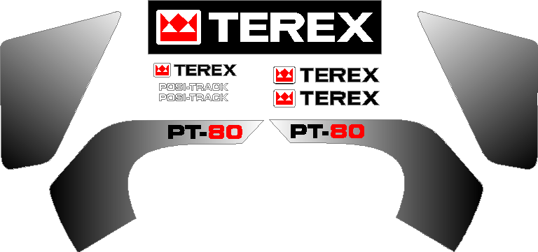 Terex PT80 Decals - Compact Tracked Loader Decal / Sticker