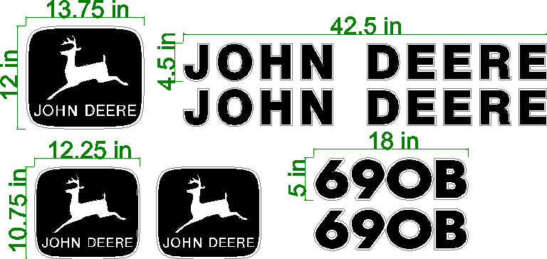 Deere 690B Decal Set