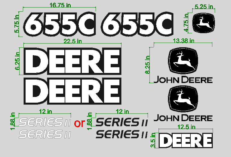 Deere 655C II Decal Set