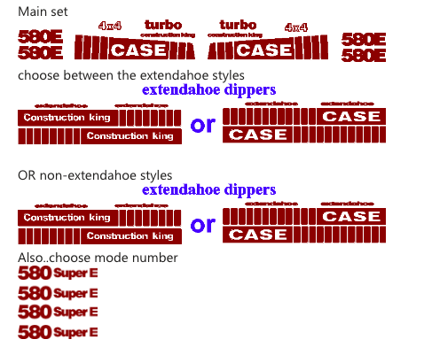 Case 580SE Decal Set