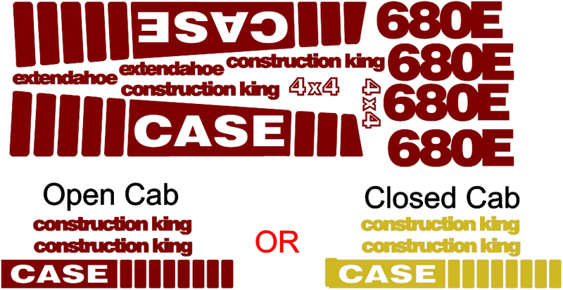 Case 680E Decal Set