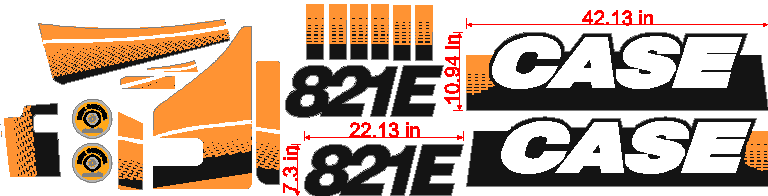 Case 821E Decal Set