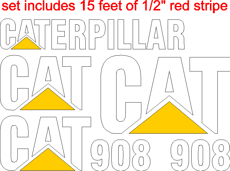 Caterpillar 908 Decal Set