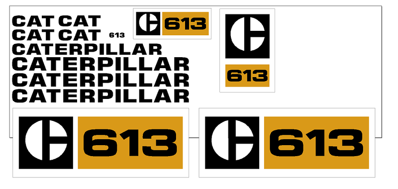 Caterpillar 613 Decal Set