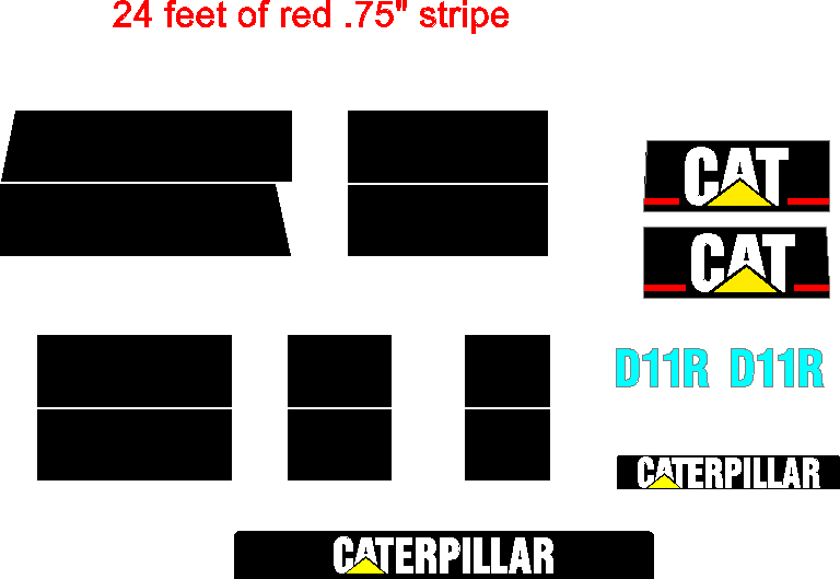 Caterpillar D11R Decal Set