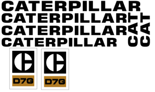 Caterpillar D7G Old Style Decal Set