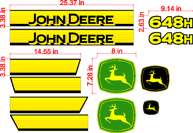 Deere 648H Decal Set