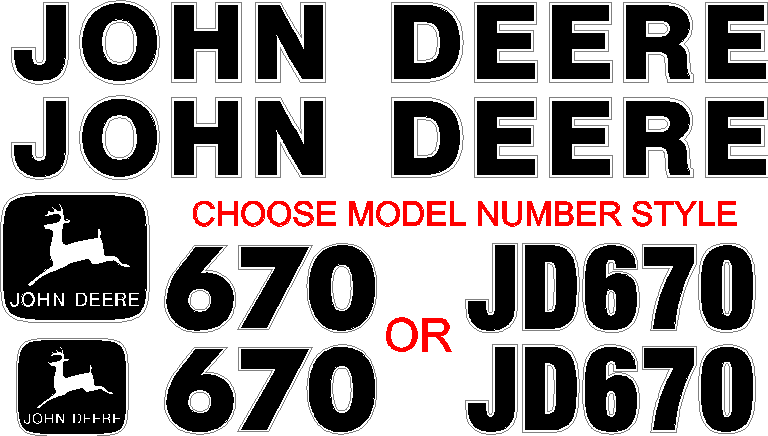 Deere 670 Decal Set