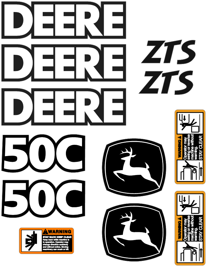 Deere 50C ZTS Decal Set