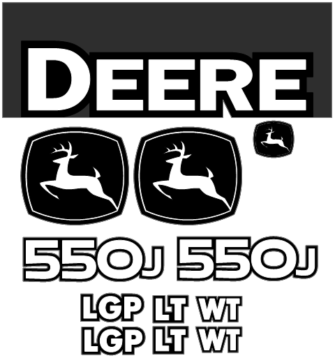 Deere 550J WT Decal Set