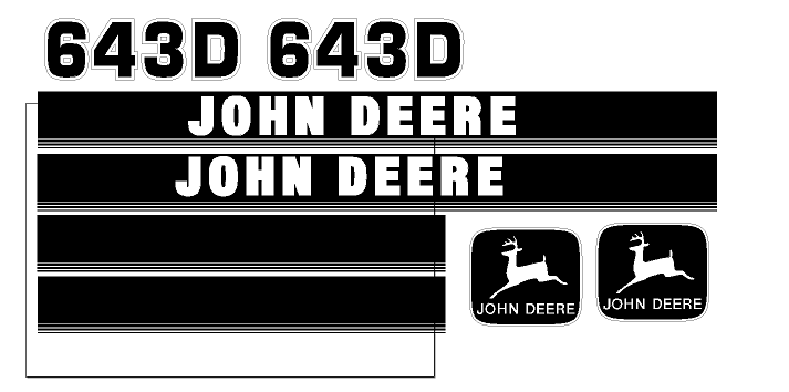 Deere 643D Decal Set