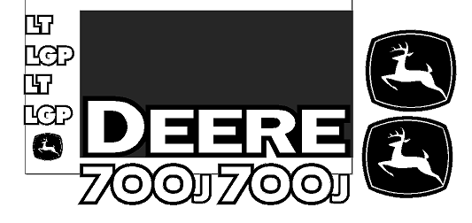 Deere 700J Decal Set