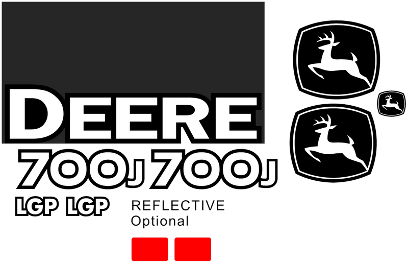 Deere 700J LGP Decal Set