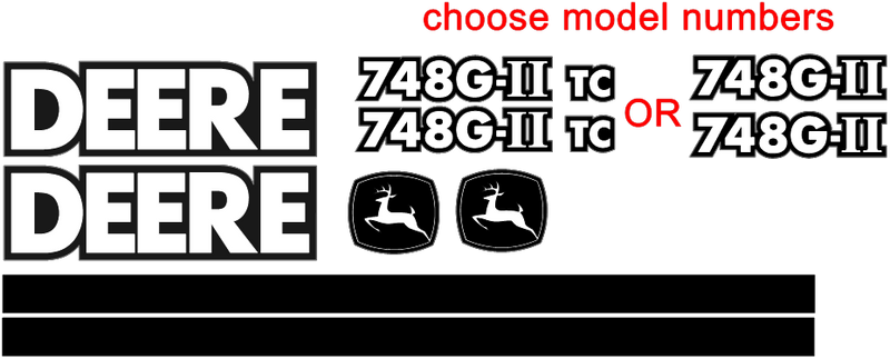 Deere 748G II Decal Set