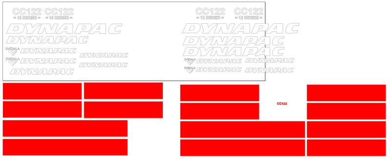 Dynapac CC122 15 Decal Set