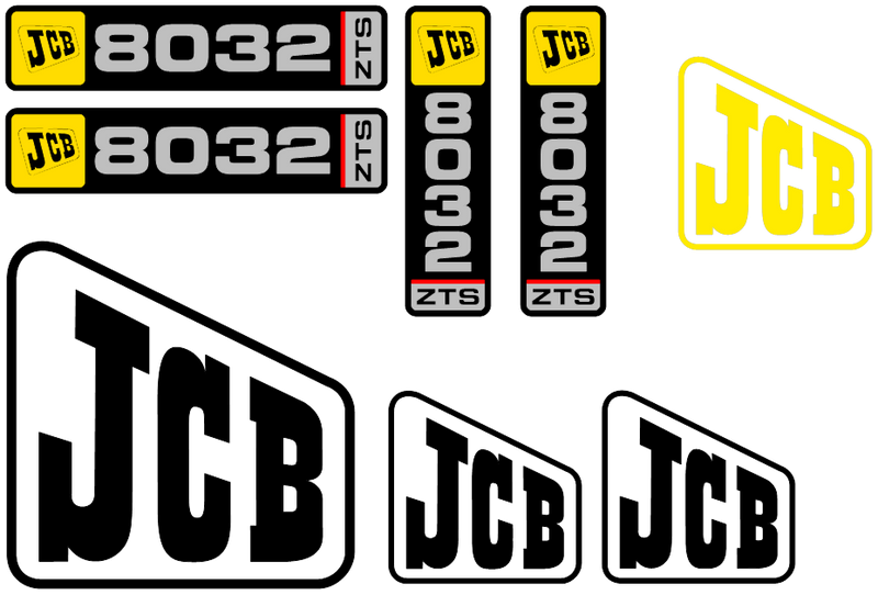 JCB 8032 ZTS Decal Set