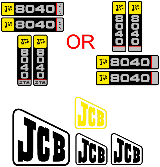 JCB 8040 ZTS Decal Set