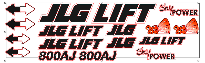 JLG 800AJ Decal Set