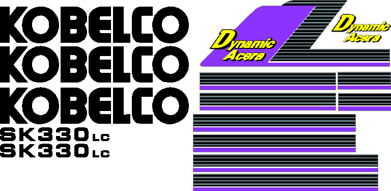 Kobelco SK330 LC-6 DYNAMIC ACERA Decal Set